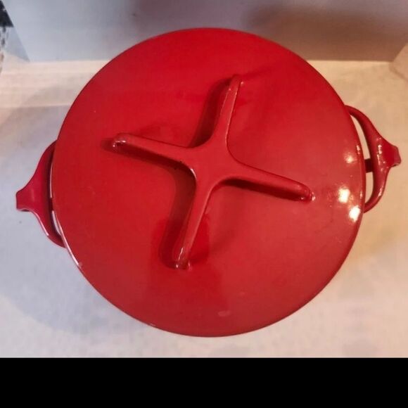 VTG VG Dansk IHQ Købenstyle Red Enamel Jens Quistgaard Dutch Oven 2.5 qt. Pot - Picture 4 of 11